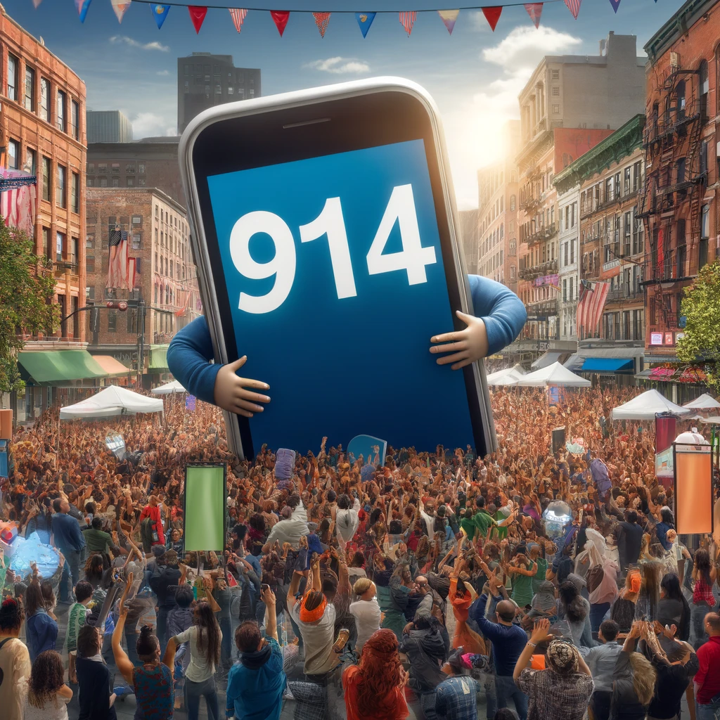 Imagine a festival where everyone’s smartphone flaunts the 914 area code, including a person dressed as a giant smartphone, bringing a whole new meaning to being 'mobile' in Westchester.