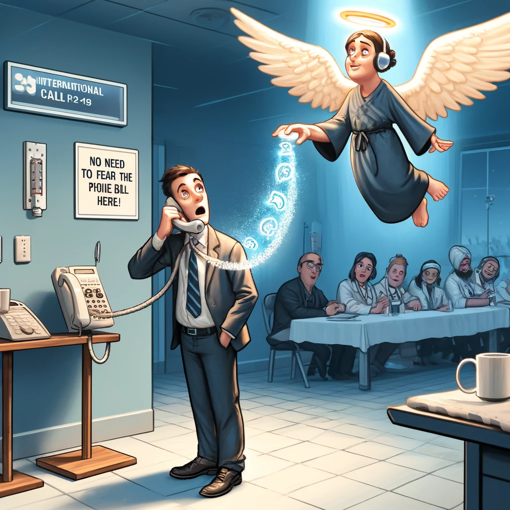KeKu: The guardian angel in telecom, turning your costly hospital calls into a celestial deal with divine rates from the heavens above.
