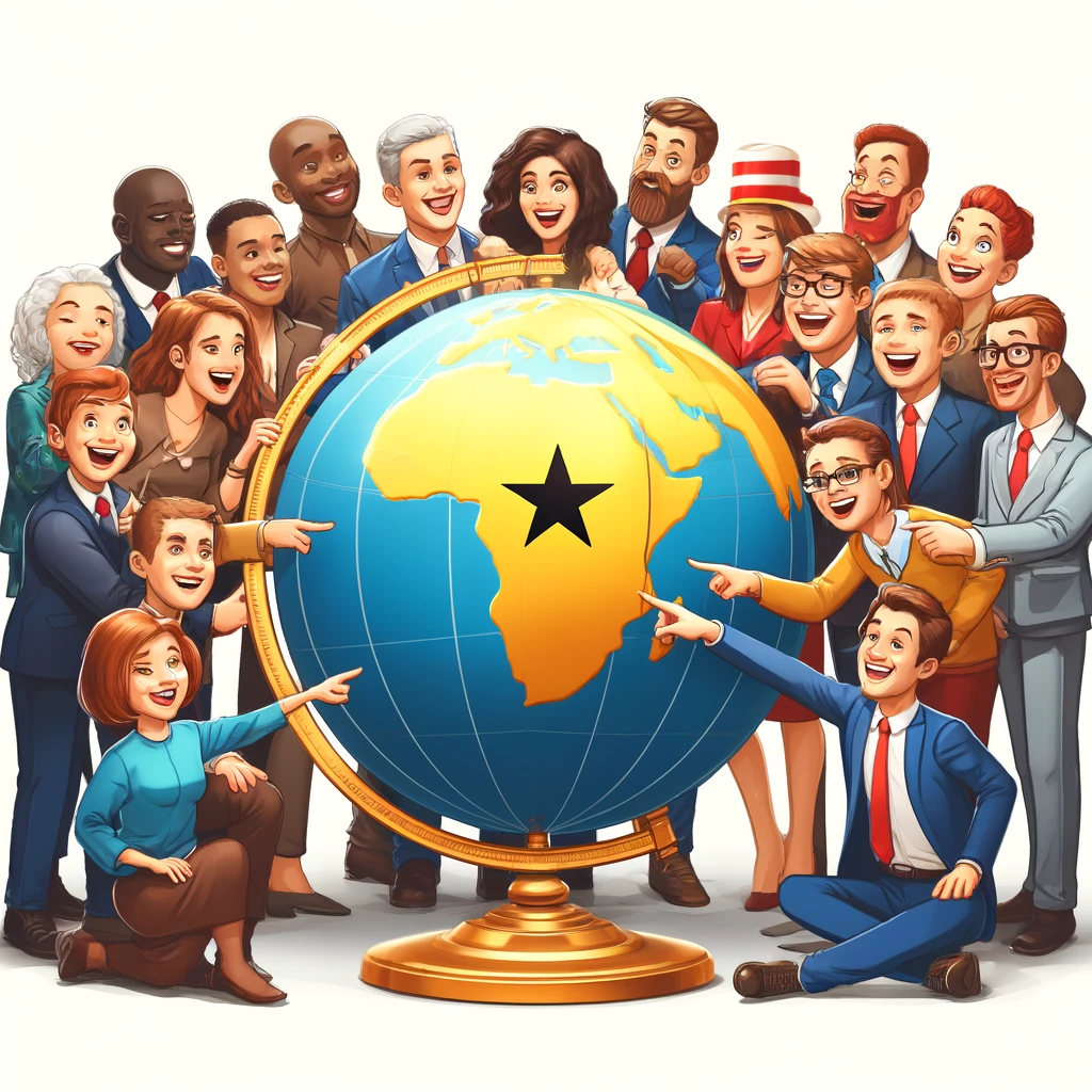 Pointing out Ghana on the globe has never been this exciting! This scene of diverse individuals highlights the strong economic and personal connections forged through calls using the 233 country code.