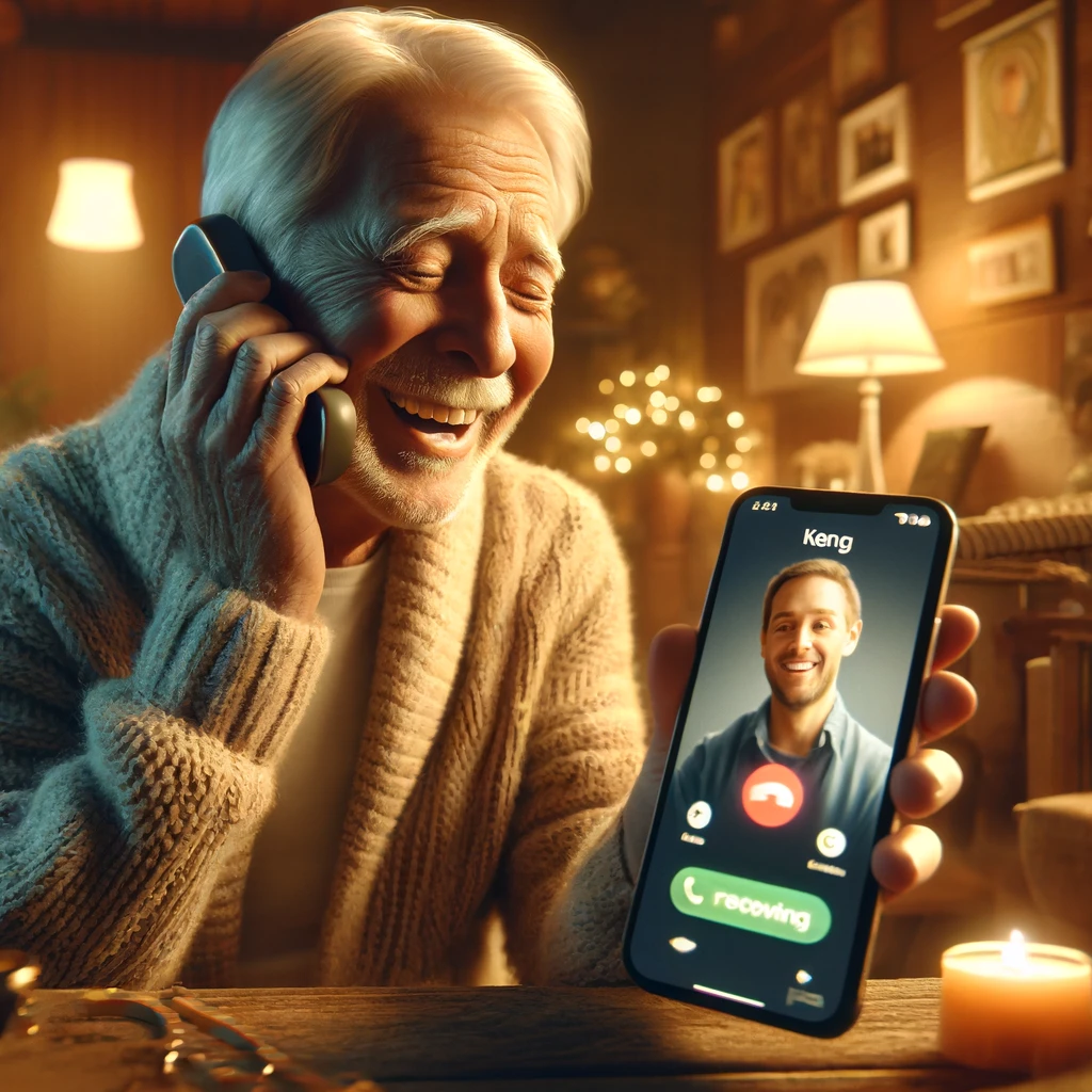 Old school meets new tech as grandpa uses KeKu to record phone calls, proving tech-savvy has no age limit.