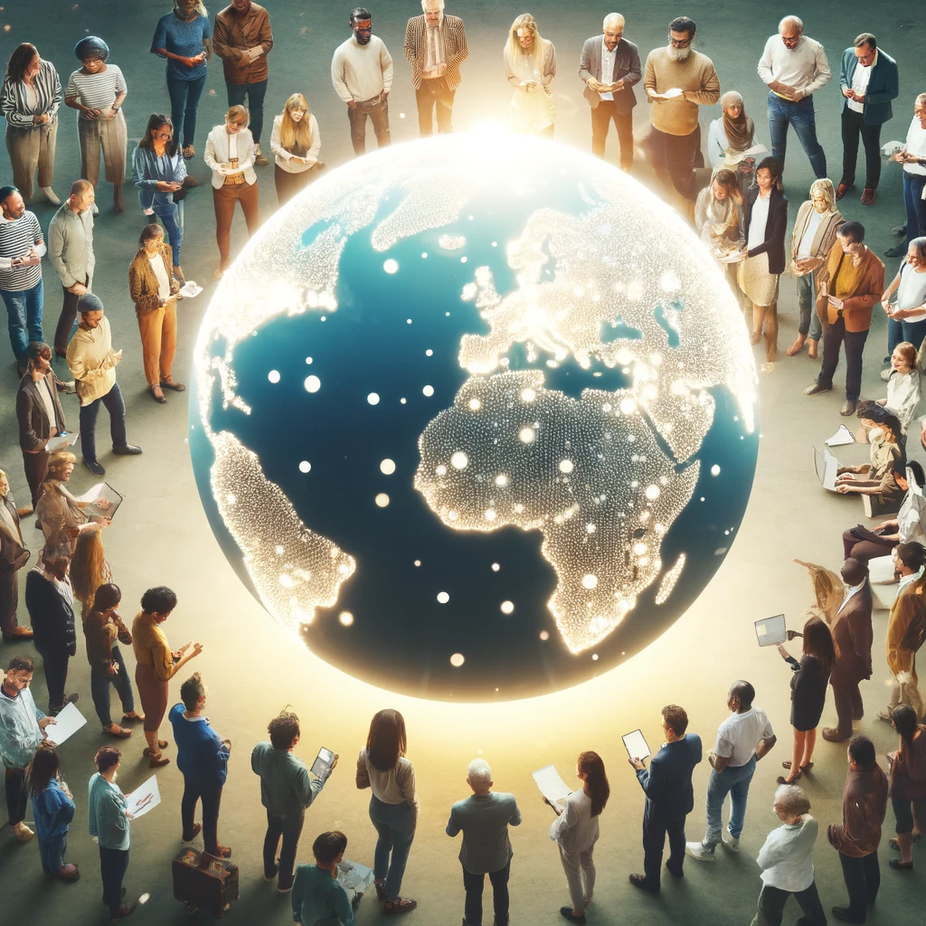 A globe aglow with KeKu's reach, where small business owners from every corner unite, proving that when it comes to connecting the world, Vonage is just geography.