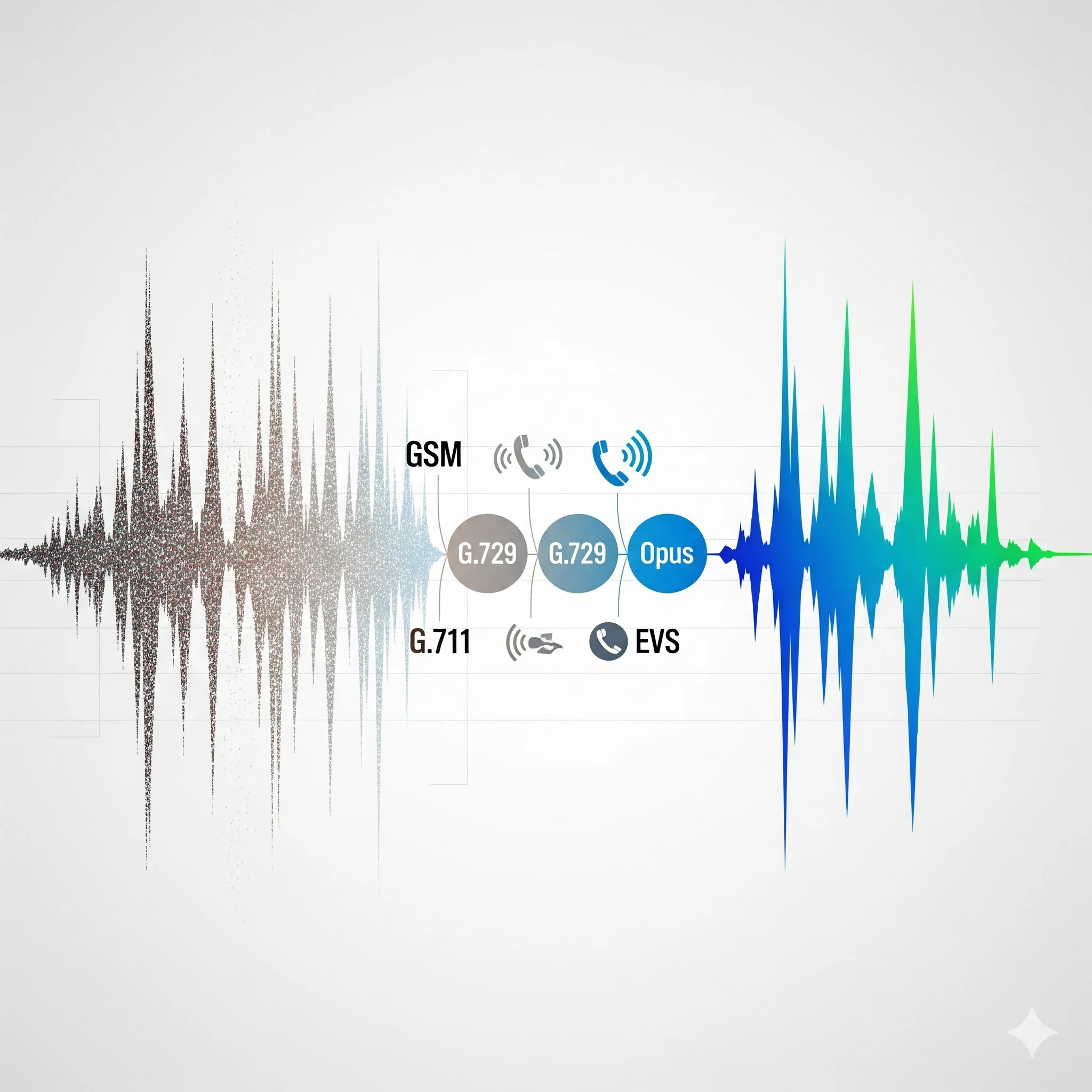 The Evolution of Audio Clarity - Soundwave transforming from pixelated to high-fidelity